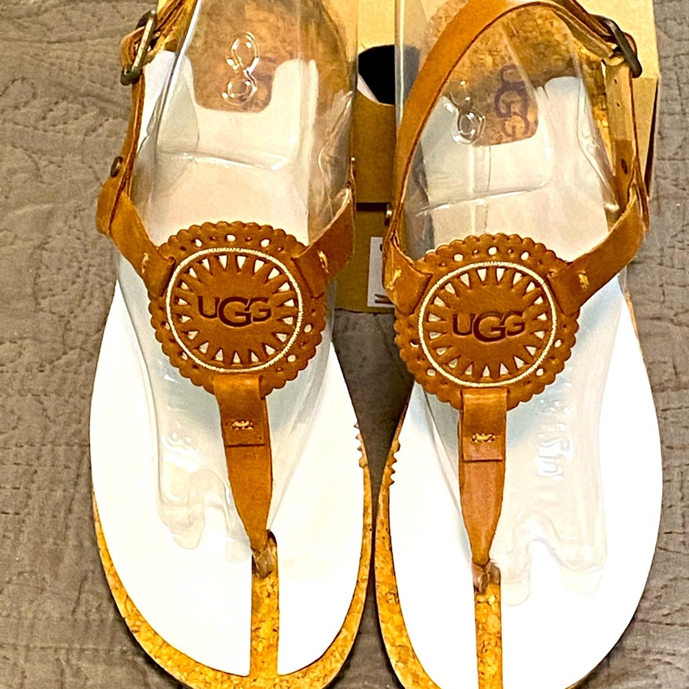 NEW UGG LEATHER SANDALS. SIZE 8.5